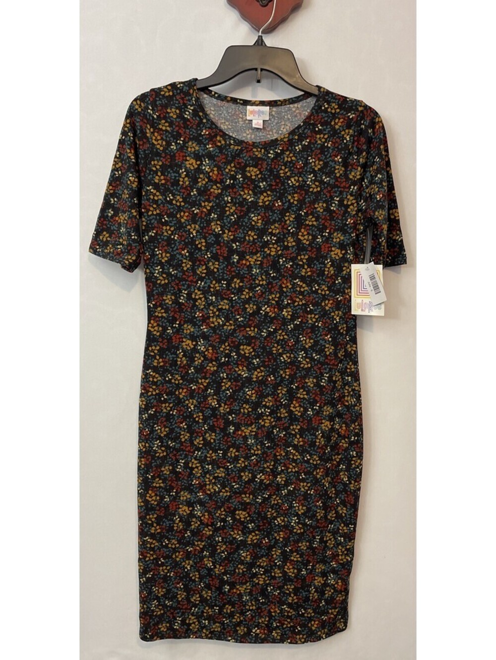 Lularoe Womens Small Colorful Floral Knee-Length Bodycon Julia Dress NWT! A6448